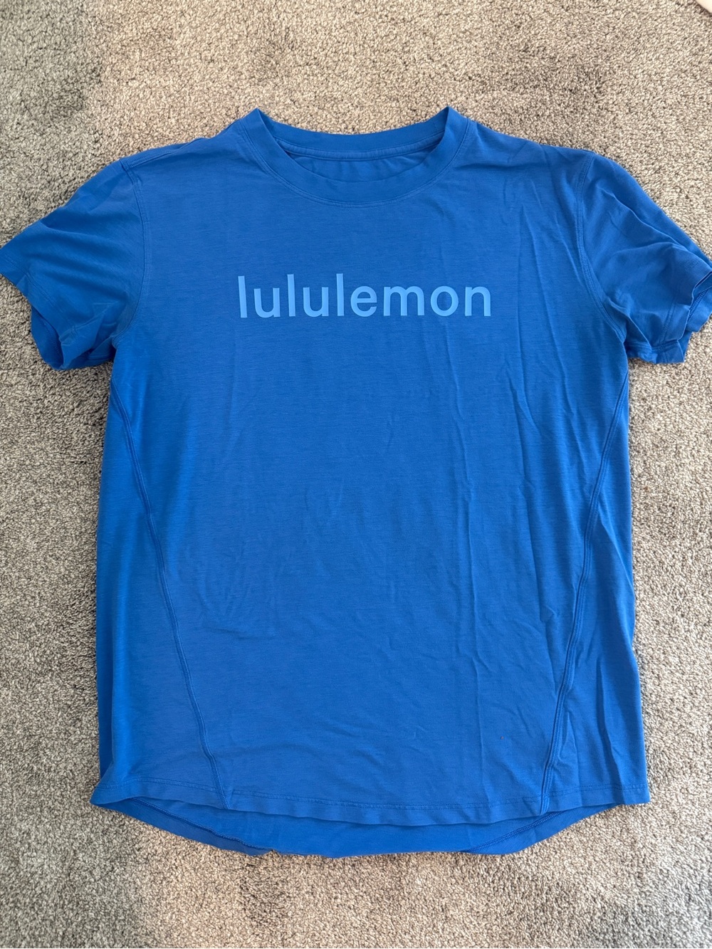 Lululemon Blue Crew Neck Logo Tee